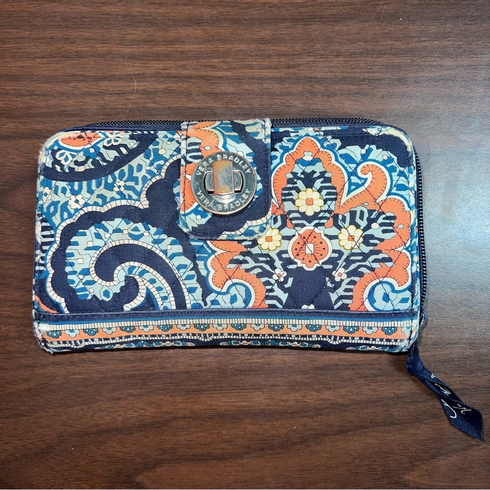 Vera Bradley Blue Turnlock Wallet